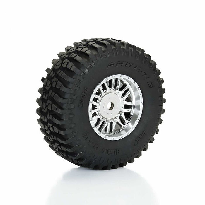 Pro-Line Flat Mounted Iron F/R Tires 12mm Hex Chrome Diablo (4)