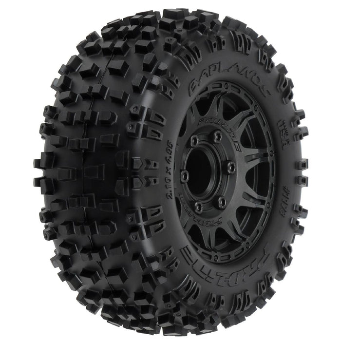 Pro-Line Badlands 2.8" Tires on Black Removable Hex Wheels (2)