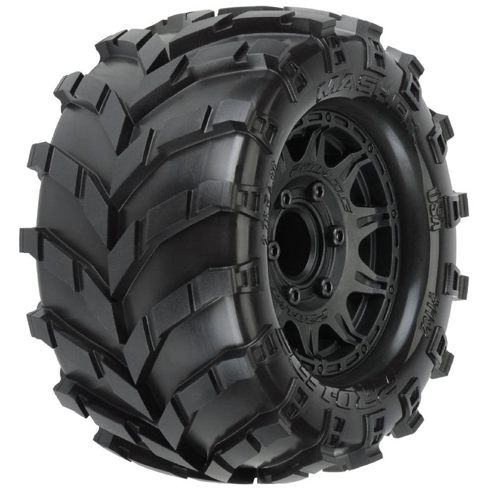 Pro-Line Masher 2.8" Tires on Black Rem Hex Wheels (2)