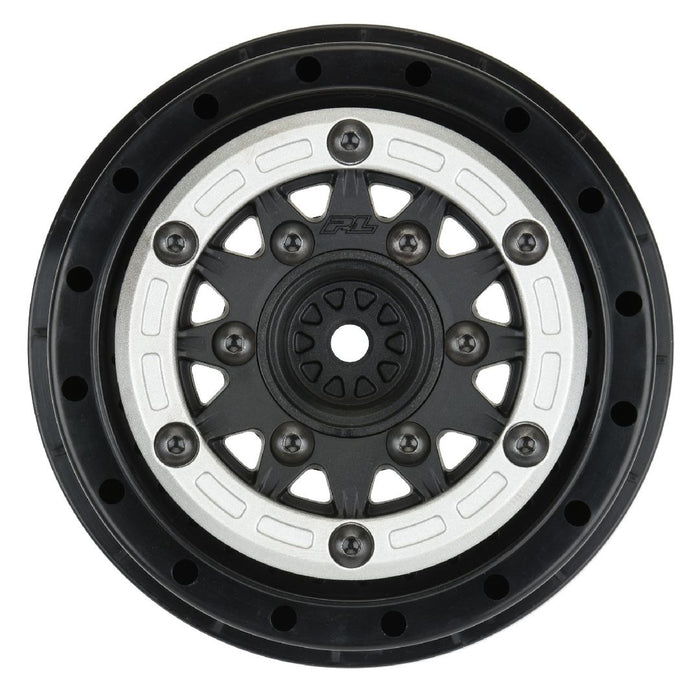 Pro-Line 2.2"/3.0" Silver/Black Bead-Loc Rem Hex Wheels (2)