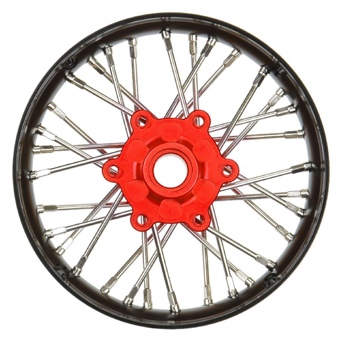 Pro-Line Pro-Spec Alum V2 Bead Front Wheel Assembled, Black/Red