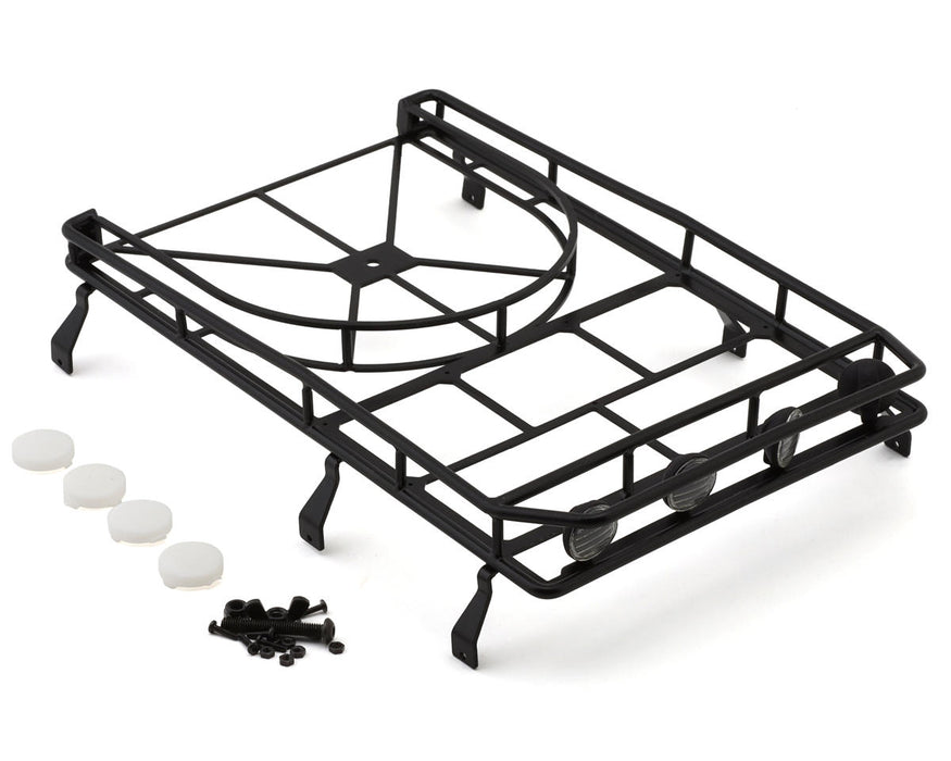 RC4WD Gelande II D90 Steel Roof Rack w/Tire Mount and IPF Light Pods