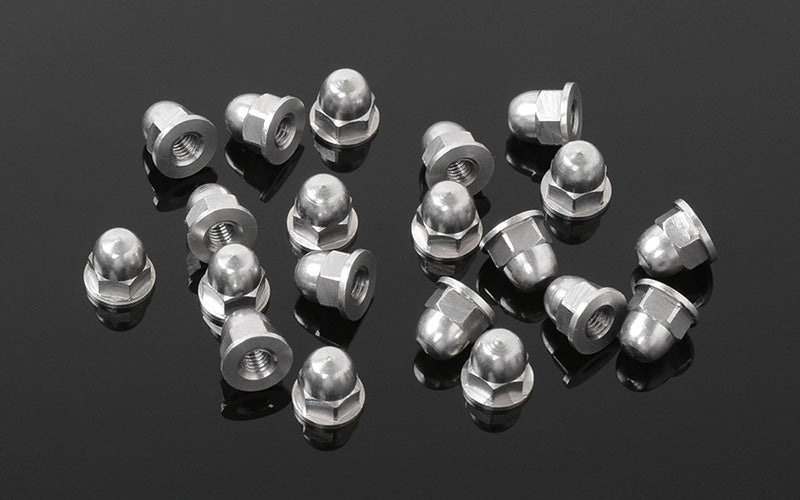 RC4WD M3 Flanged Acorn Nuts (Silver)