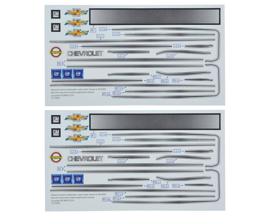 RC4WD Chevrolet Blazer Decal Sheet Set