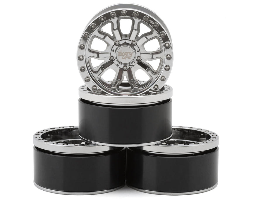 RC4WD Dirty Life 1.9” DT-1 Aluminum Beadlock Crawler Wheels (Black) (4)