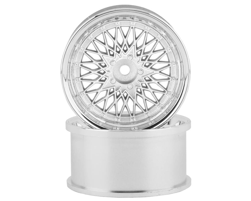 RC Art SSR Formula Mesh 19 Drift Wheels (Matte Silver) (2) (8mm Offset)