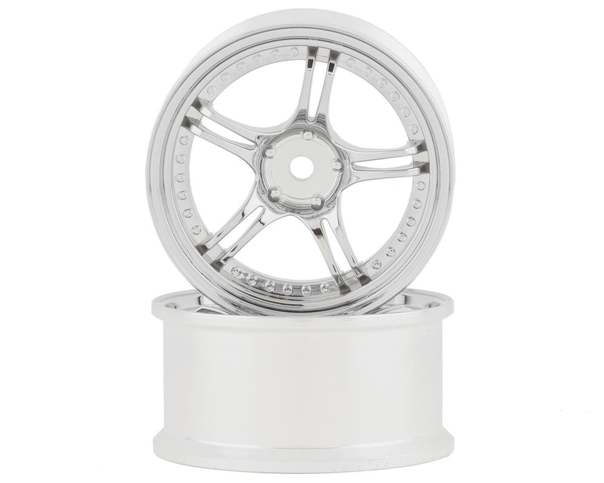RC Art SSR Professor SPX 5-Split Spoke Drift Wheels (Matte Silver) (2)