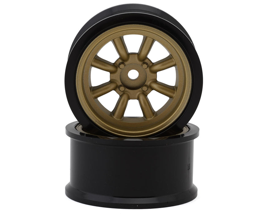 RC Art Fifteen Series Watanabe 1/10 Drift Wheels (Gold) (2) (8mm Offset)