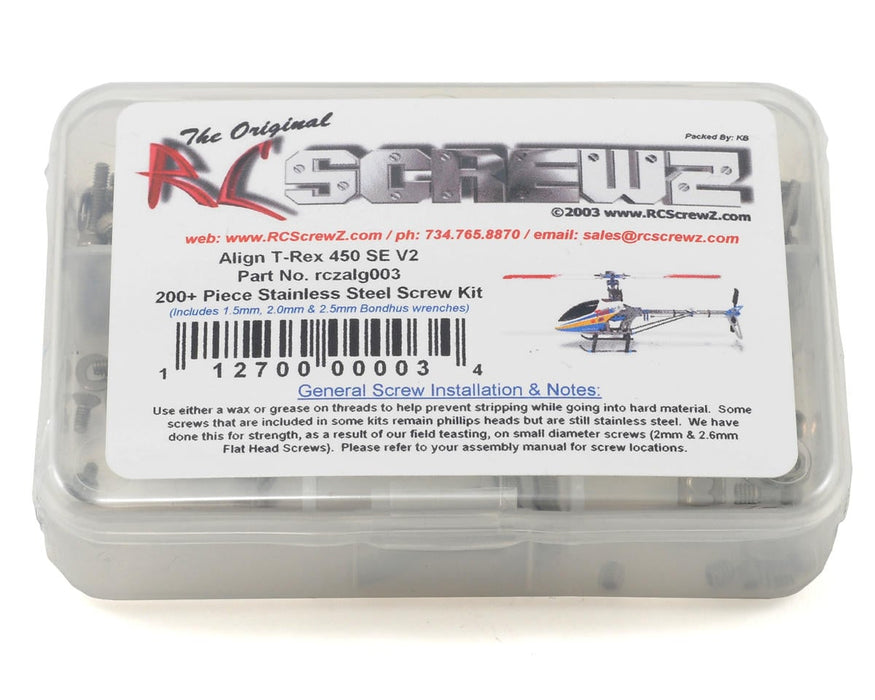 RC Screwz Align 450 SE V2 Heli Screw Set