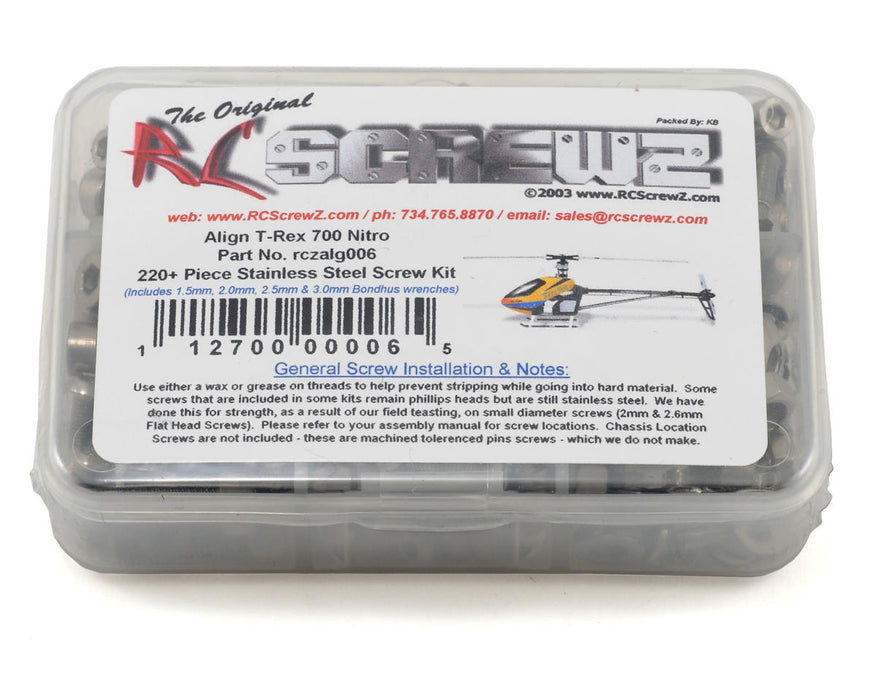 RC Screwz Screw Set: T-REX 700 Nitro