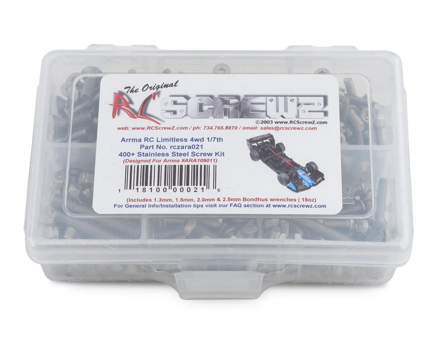 RC Screwz Arrma RC Limitless 1/7th Stainless Steel Screw Kit