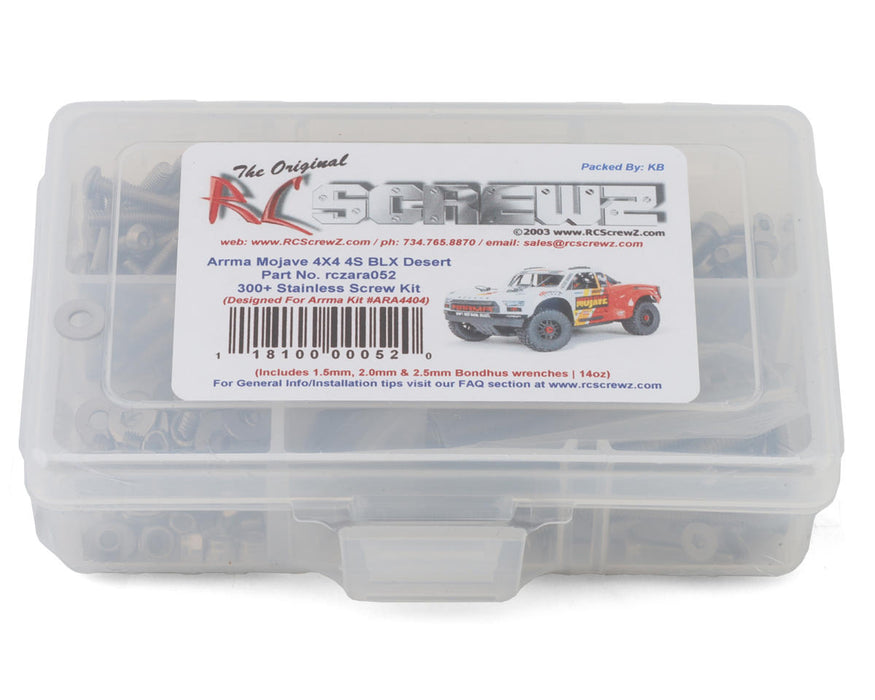 RC Screwz Arrma Mojave 4S BLX 1/8 RTR 4X4 Desert Truck Stainless Steel Screw Kit