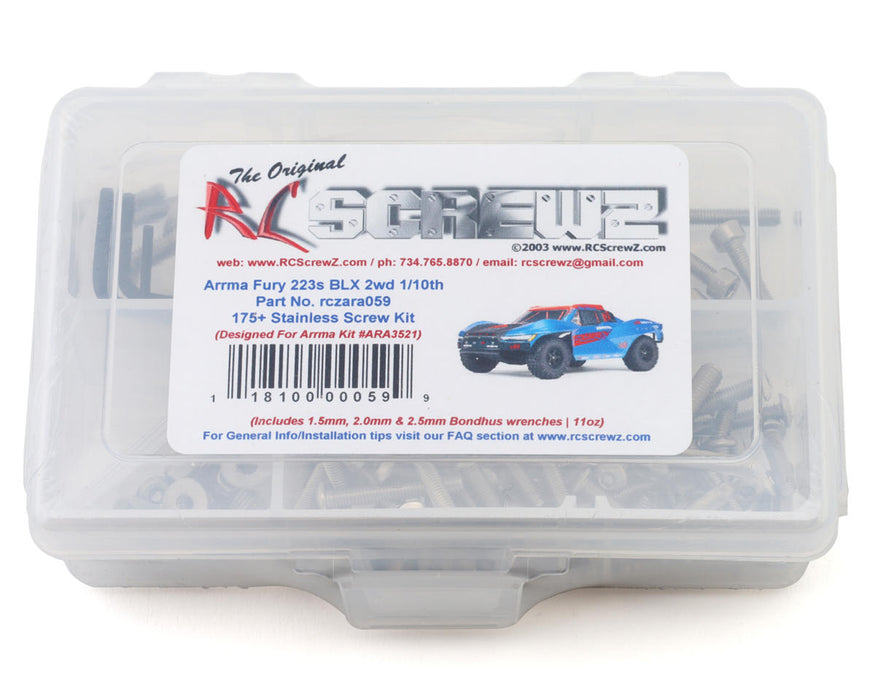 RC Screwz Arrma® Fury™ 223S BLX 1/10 Short Course Truck Stainless Steel