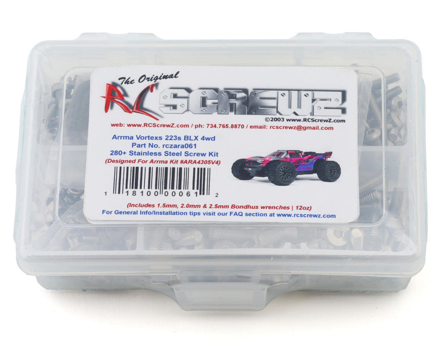 RC Screwz Arrma® Vorteks™ 223S BLX 1/10 Stadium Truck Stainless Steel Screw Kit