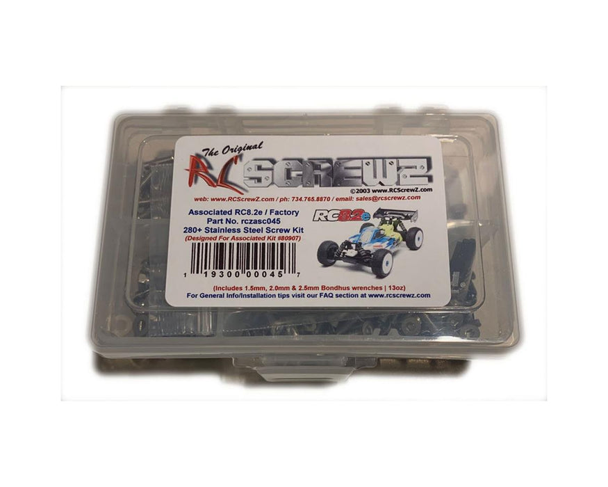 RC Screwz Associated RC8.2e Stainless Steel Screw Kit