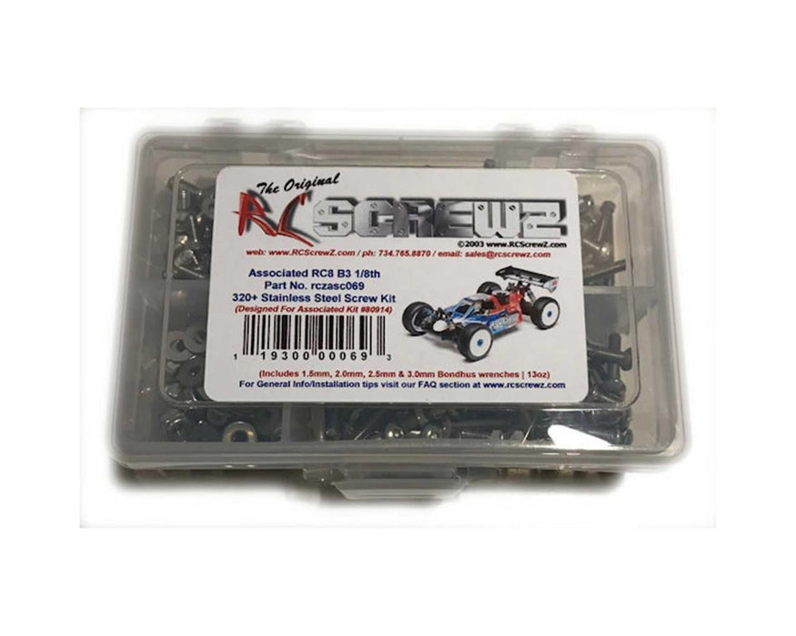 RC Screwz Associated RC8 B3 Team 1/8th Stainless Screw Kit