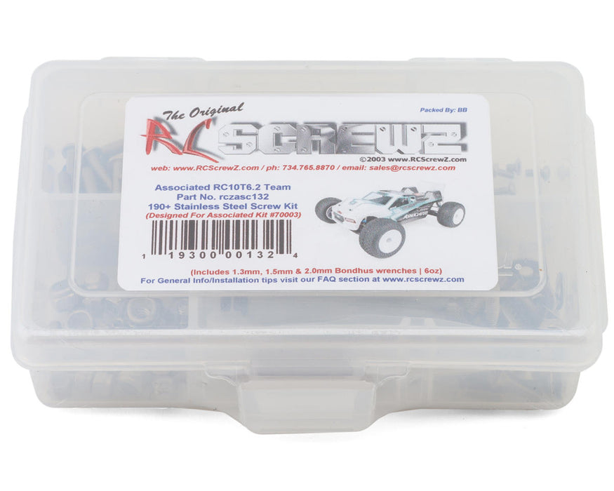 RC Screwz Team Associated RC10T6.2 Team Kit Stainless Steel Screw Kit
