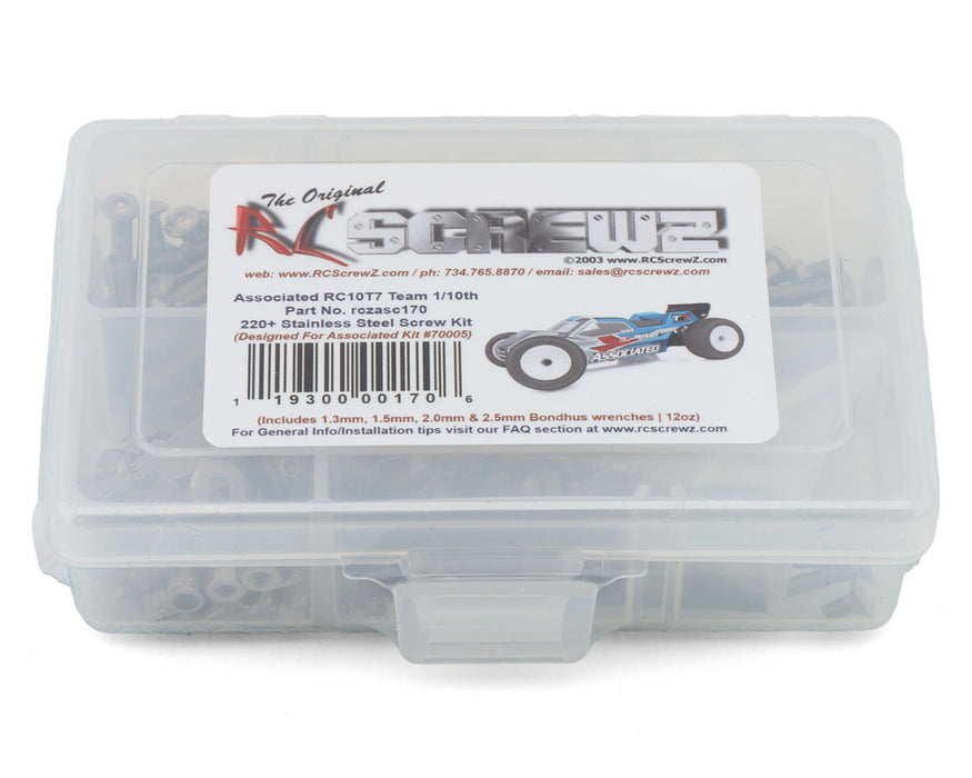 RC Screwz Team Associated RC10T7 1/10 Stadium Truck Stainless Steel Screw Kit