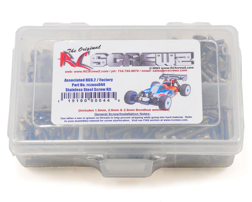 RC Screwz Associated RC8.2 Stainless Steel Screw Kit