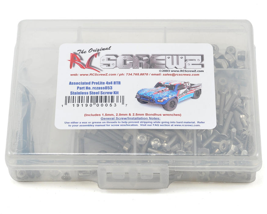 RC Screwz Associated Pro-Lite 4x4 Stainless Steel Screw Kit
