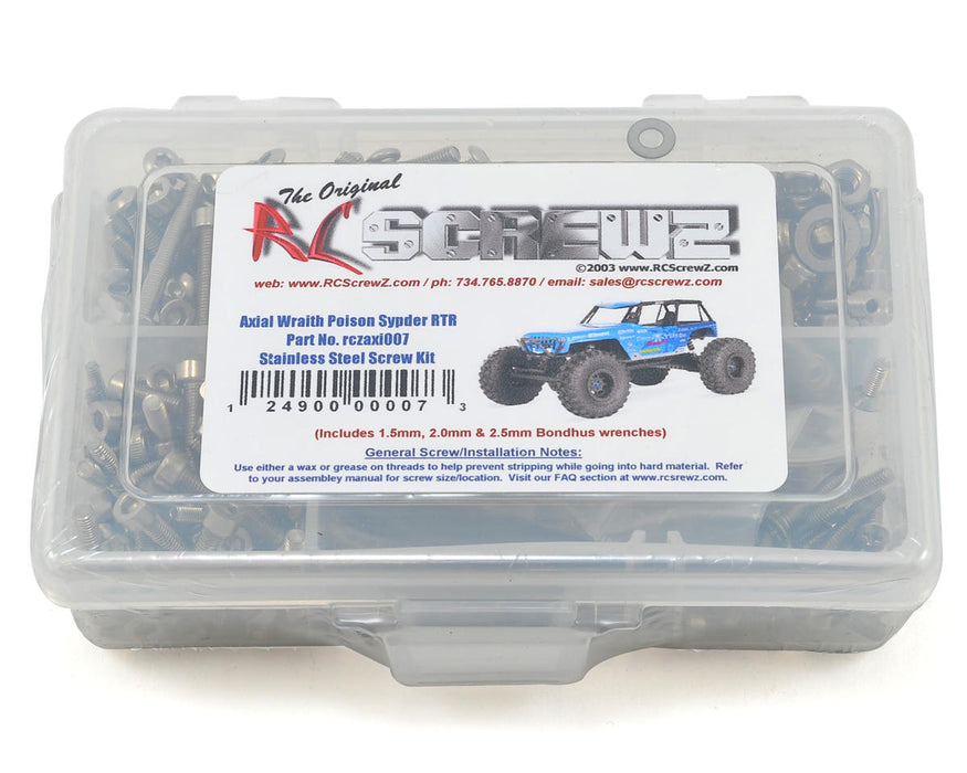 RC Screwz SS Screw Kit AXI Wraith Poison Spyder