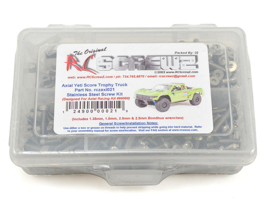 RC Screwz Axial Yeti Score Trophy Stainless Screw Kit