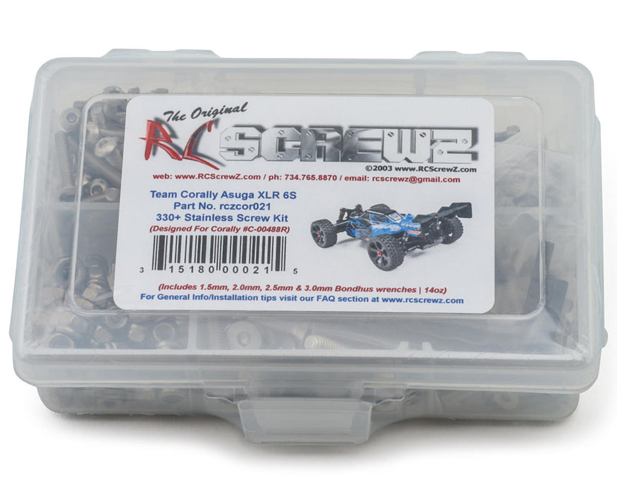 RC Screwz Team Corally Asuga XLR 6S Series Stainless Steel Screw Kit