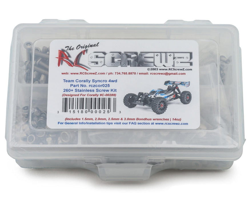 RC Screwz Team Corally Syncro 2WD Series Stainless Steel Screw Kit