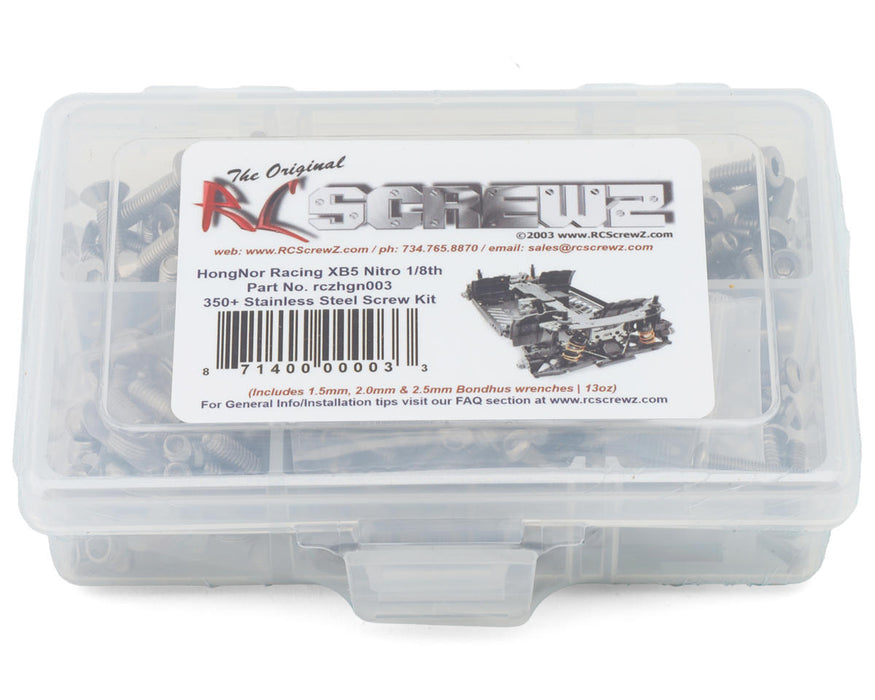 RC Screwz HongNor Racing X5B Nitro 1/8th Buggy Stainless Steel Screws Kit
