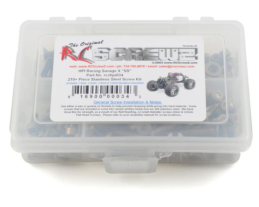RC Screwz HPI Savage X SS Screw Set