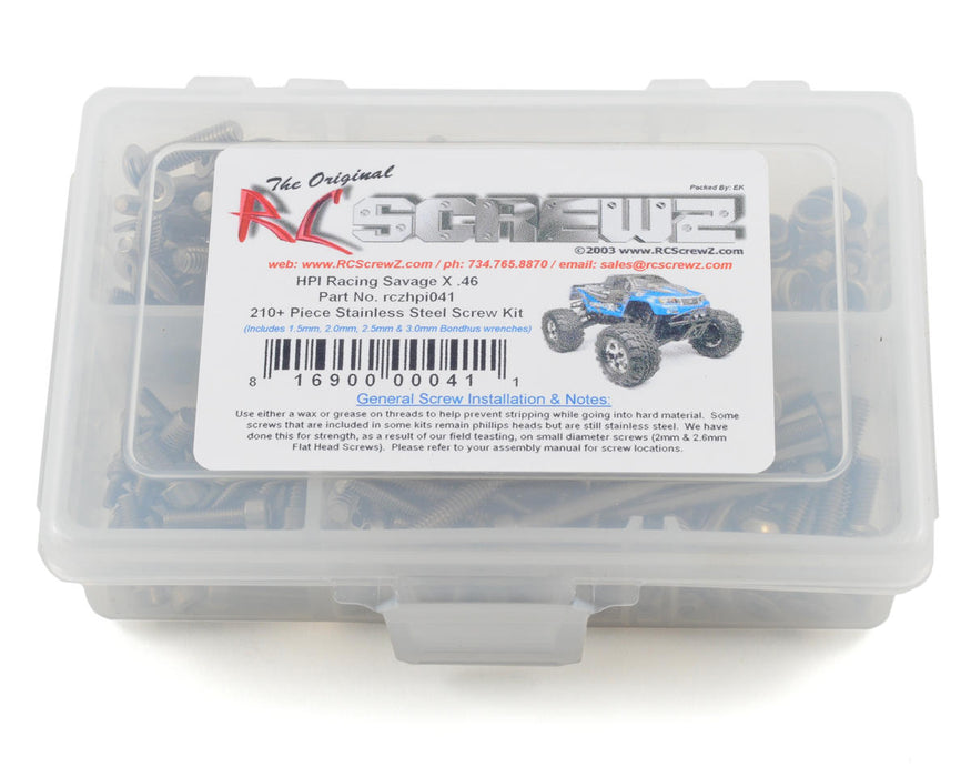 RC Screwz HPI Racing Savage X .46 Stainless Steel Screw Kit