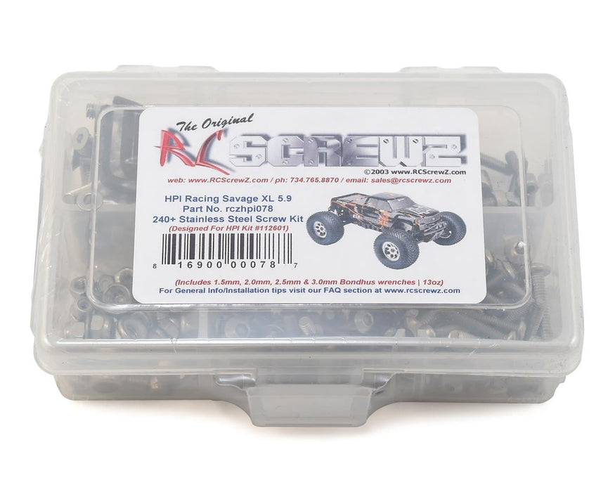 RC Screwz HPI Racing Savage XL 5.9 Stainless Steel Screw Kit