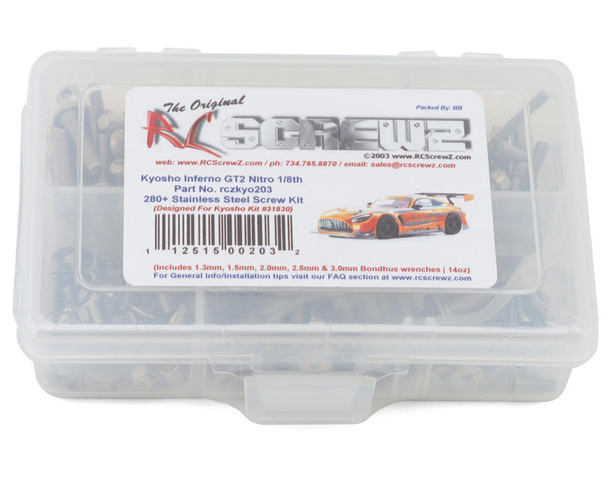 RC Screwz Kyosho Inferno GT2 Nitro Stainless Steel Screw Kit