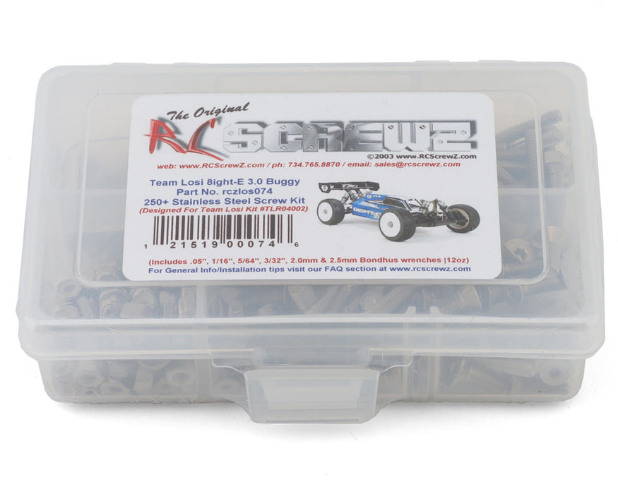 RC Screwz TLR 8IGHT-E 3.0 Buggy Stainless Steel Screw Kit