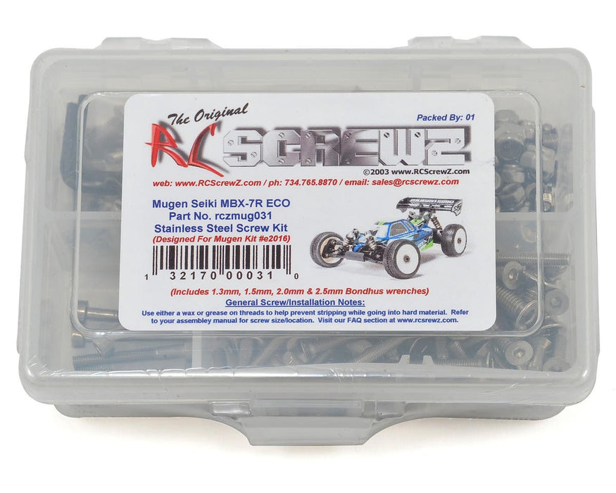 RC Screwz Mugen Seiki MBX-7R ECO Stainless Screw Kit