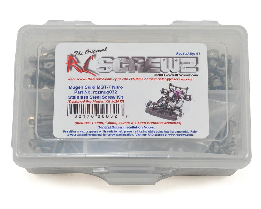 RC Screwz Mugen Seiki MGT7 Nitro Stainless Screw Kit