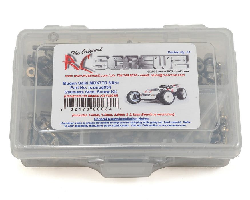 RC Screwz Mugen MBX7TR Nitro 1/8th Truggy Stainless Screw Kit