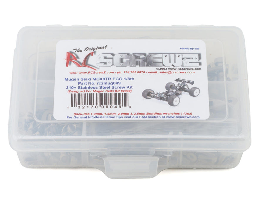 RC Screwz Mugen MBX8TR ECO Stainless Steel Screw Kit