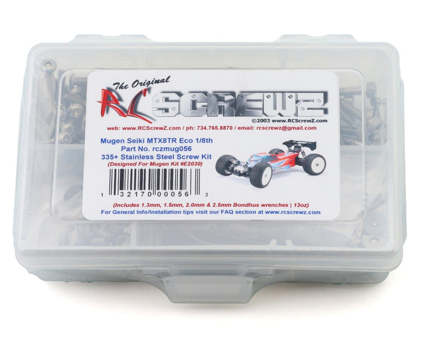 RC Screwz Mugen Seiki MBX8TR ECO 1/8 Truggy Stainless Steel Screw Kit
