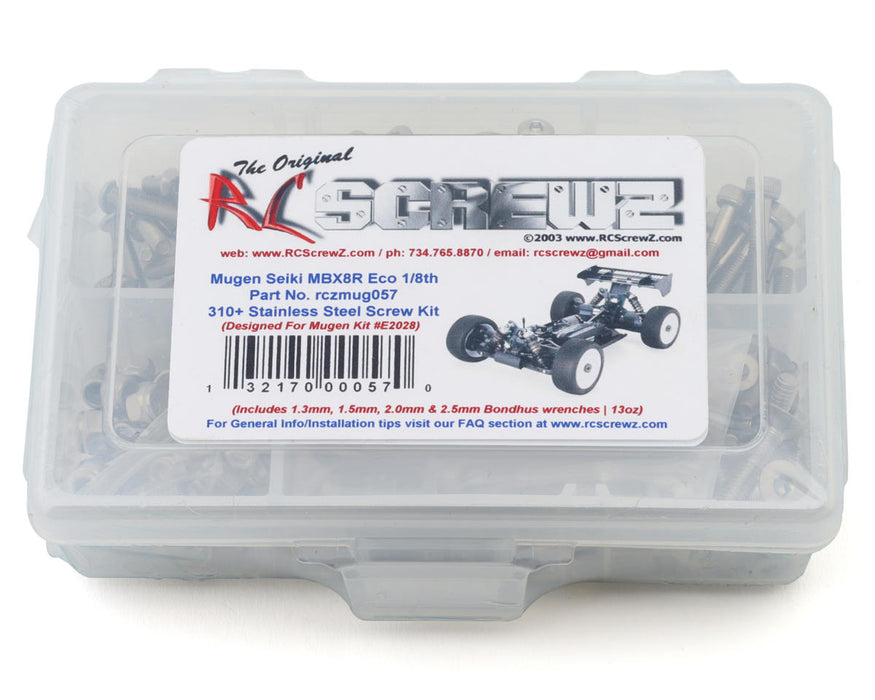 RC Screwz Mugen Seiki MBX8R ECO 1/8 Buggy Stainless Steel Screw Kit