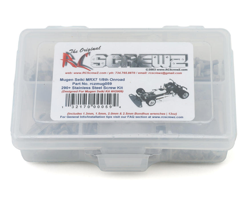 RC Screwz Mugen Seiki MRX7 1/8 Nitro Racing Car Stainless Steel Screw Kit