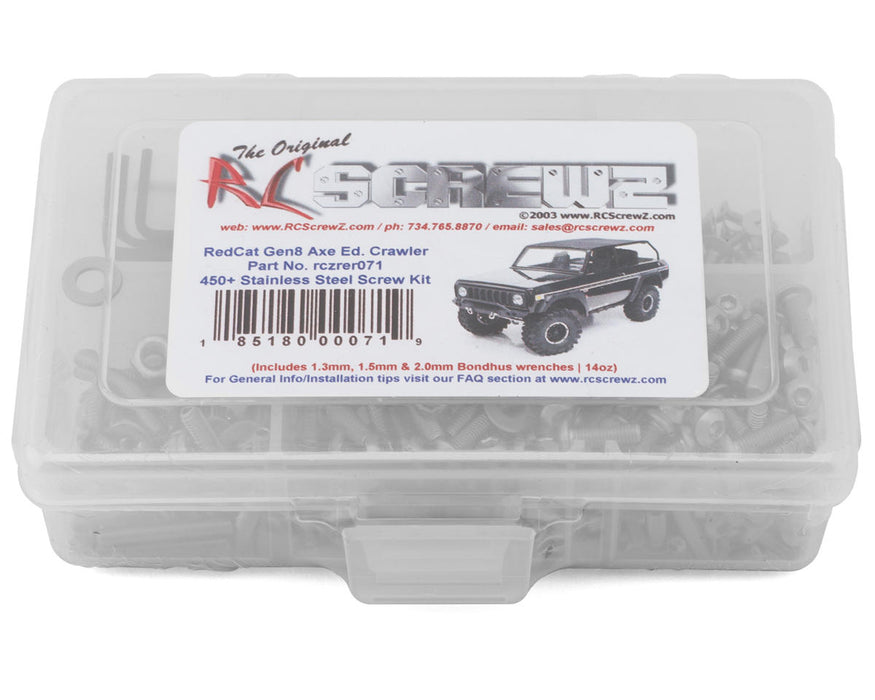 RC Screwz RedCat Racing 1/10 Gen8 Axe Rock Crawler Stainless Screw Kit