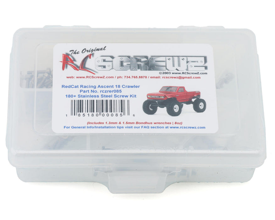 RC Screwz Redcat Racing Ascent 18 Micro Crawler Stainless Steel Screw Kit