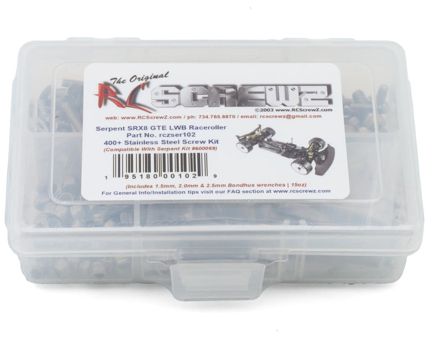 RC Screwz Serpent SRX8 GTE LWB Stainless Steel Screws Kit