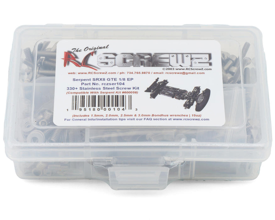 RC Screwz Serpent SRX8 GTE Stainless Steel Screws Kit