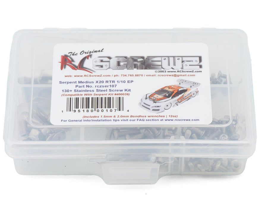 RC Screwz Serpent Medius X20 RTR EP Stainless Steel Screws Kit