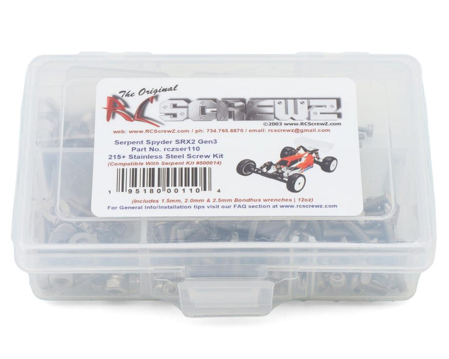 RC Screwz Serpent Spyder SRX-2 Gen3 Team Carpet Stainless Steel Screws Kit