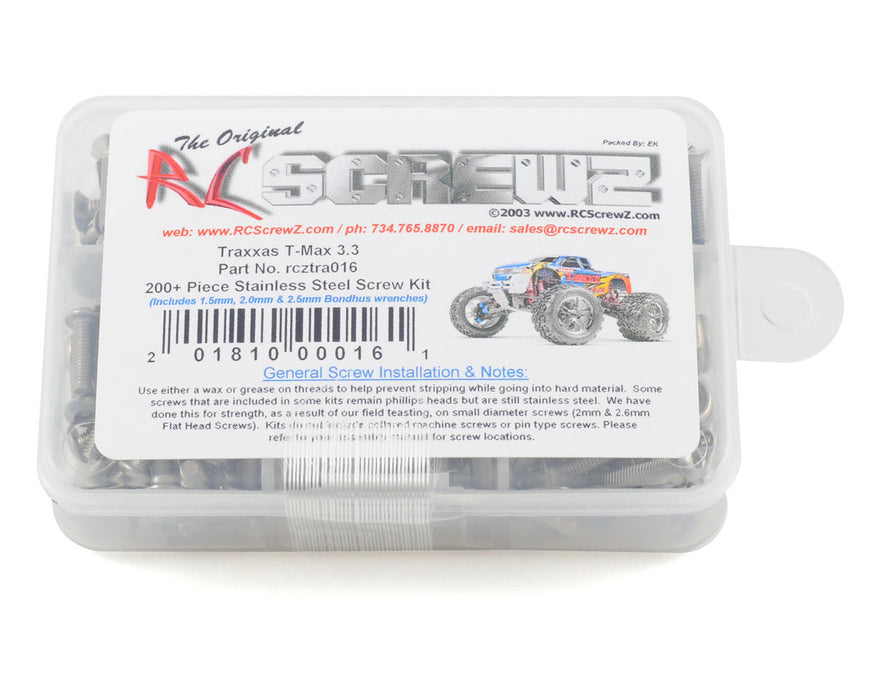 RC Screwz Stainless Steel Screw Kit for Traxxas T-Maxx 3.3