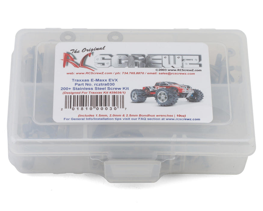 RC Screwz Stainless Steel Screw Kit for Traxxas E-Maxx EVX
