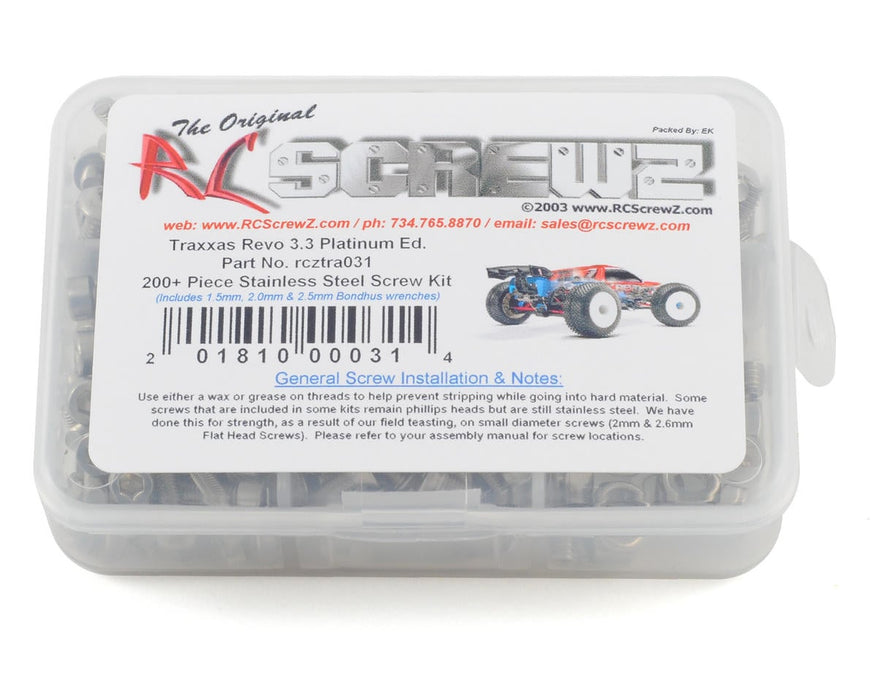 RC Screwz Stainless Steel Screw Kit for Traxxas Revo Platinum Edition